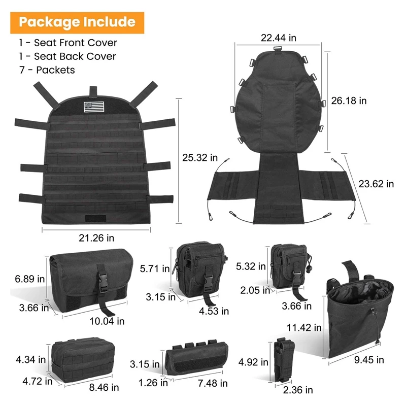 

Universal Seat Cover Case with Organizer Storage Bag Multi-Compartments Seat Protector for Jeep Wrangler JK JL Ford F150
