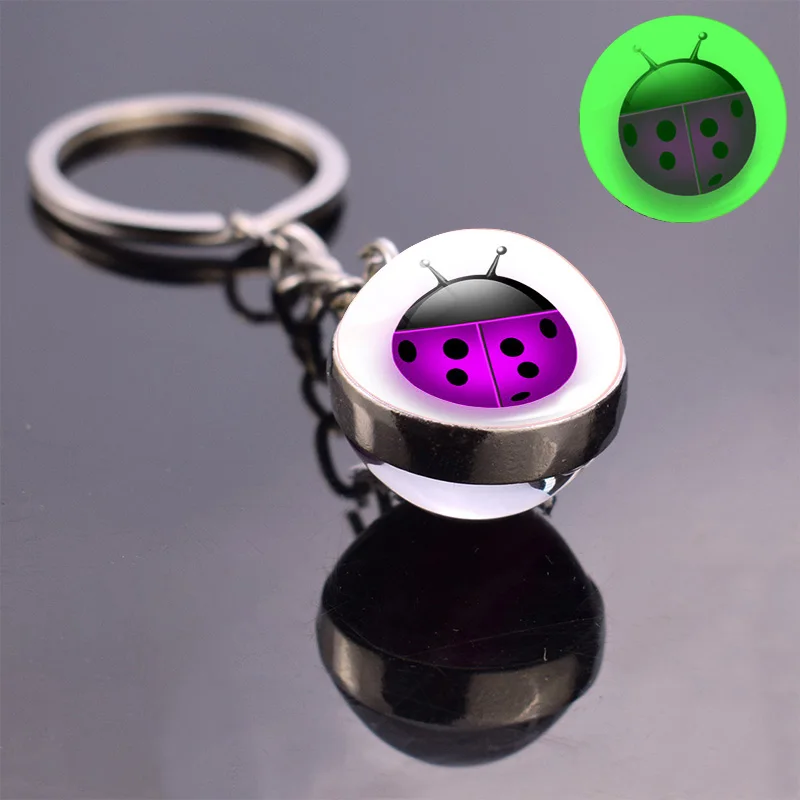 Светящиеся красочные насекомое стеклянный шар брелок модные стеклянные