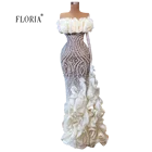 Белые Официальные Вечерние платья с открытыми плечами и бисером, модель 2021 года, женская одежда для выпускного вечера