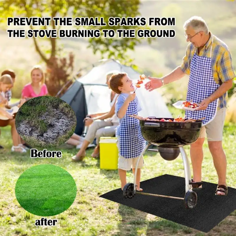 

Fire Pit Mat Fireproof Mat BBQ Grill Mat Outdoor Camping Barbecue Flame Retardant Protective Mat Heat Resistant Waterproof Mat