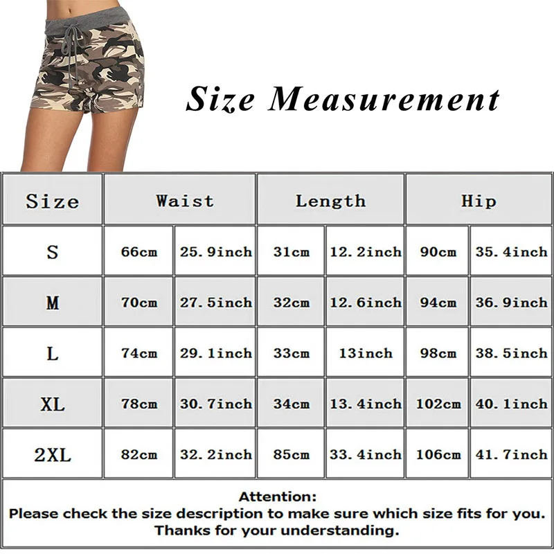 

Womens Summer Casual Splicing Drawstring Shorts High Waist Camouflage Printed Short Pants Femele Trousers