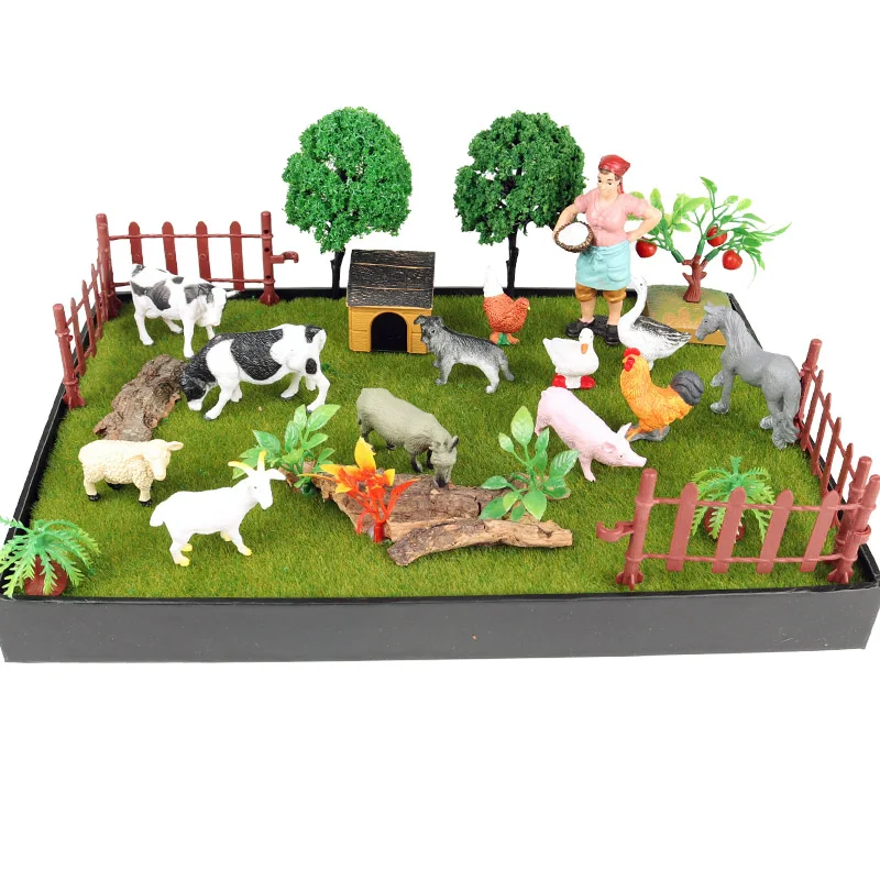 Oenux моделирование животных ферма свинья Hen Horse Sealife модель фигурки миниатюрное