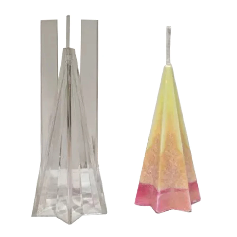 Пластиковая форма в форме пирамиды для самостоятельного изготовления свечей