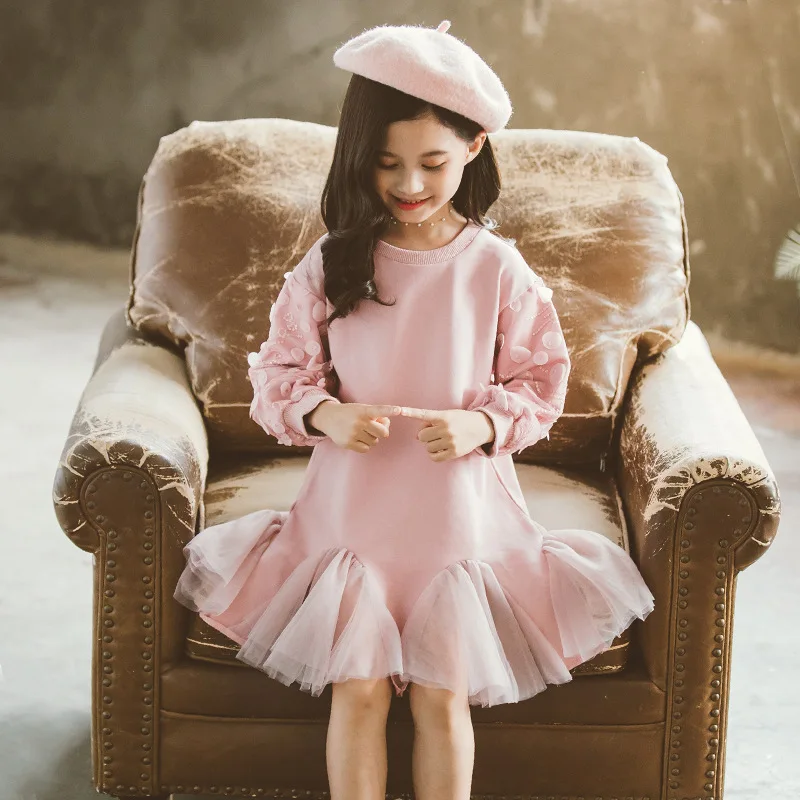 

Fashion Baby Girl Princess Dress Ruffle Tutu Spring Summer Autumn Toddler Teen Girl Short Sleeve Vintage Girls Clothes 1-12Y