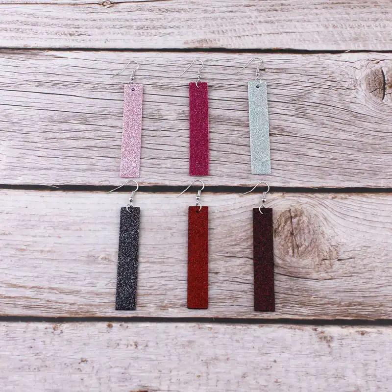 Женские Висячие серьги ZWPON цветные блестящие вертикальные из искусственной кожи