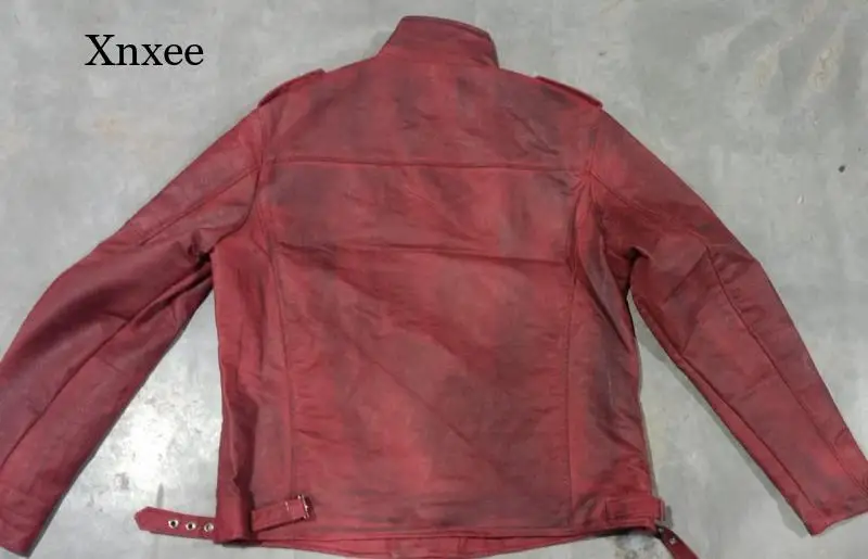 

Men's Casual Solid Color Long Sleeve Turn-Down Collar Jacket Autumn Winter Fashion Zip Rivet Slim-Fitting Pu Jacket Clothing Top