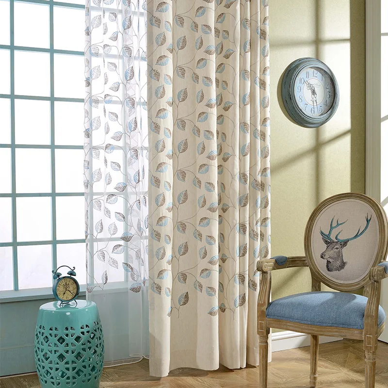 

Spot Manufacturers Direct Sales Curtains for Living Room Bedroom Cotton Hemp Embroidered Curtain Quality Curtain Fabrics