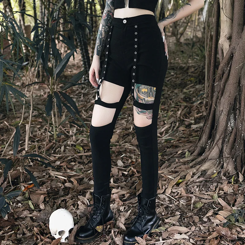 JIEZUOFANG повседневные панк сексуальные Клубные готические черные шикарные женские