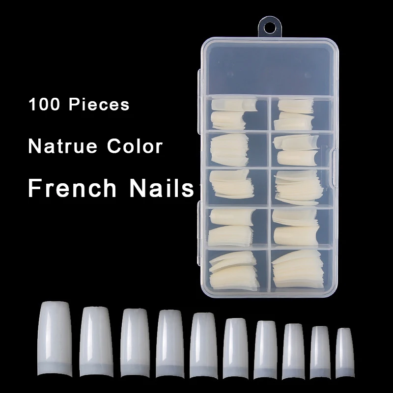 100 шт. профессиональные прозрачные искусственные накладные ногти полное