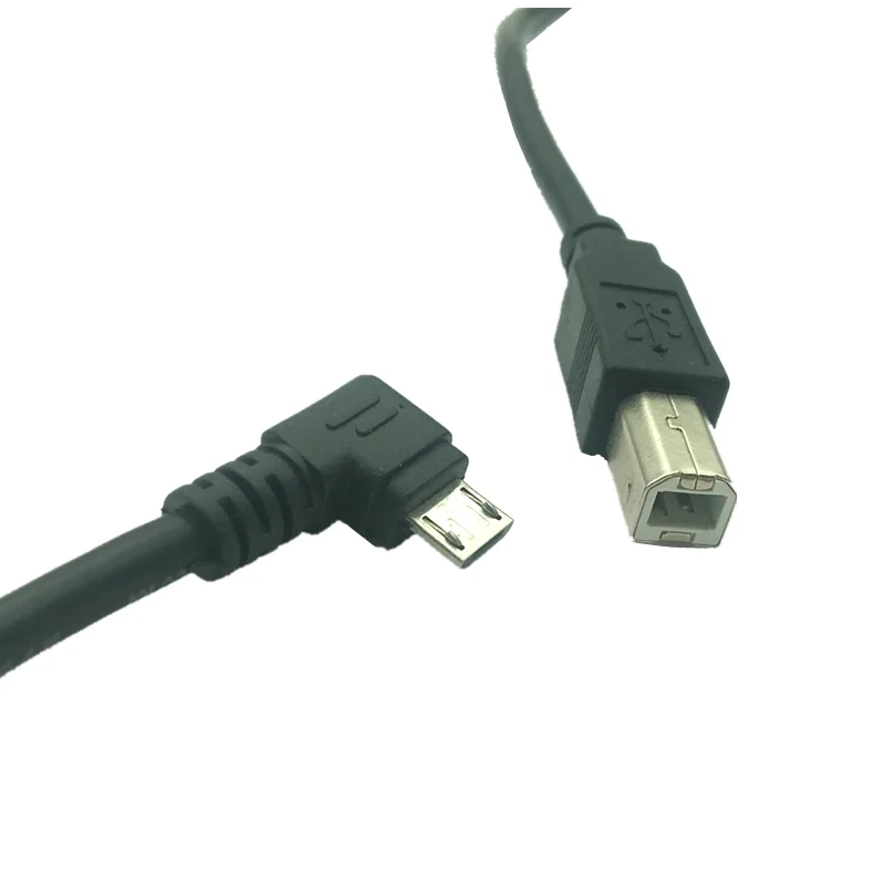 

30cm Right Left Angled 90 Degree Micro USB OTG to Standard B male Type Printer Scanner Hard Disk Cable