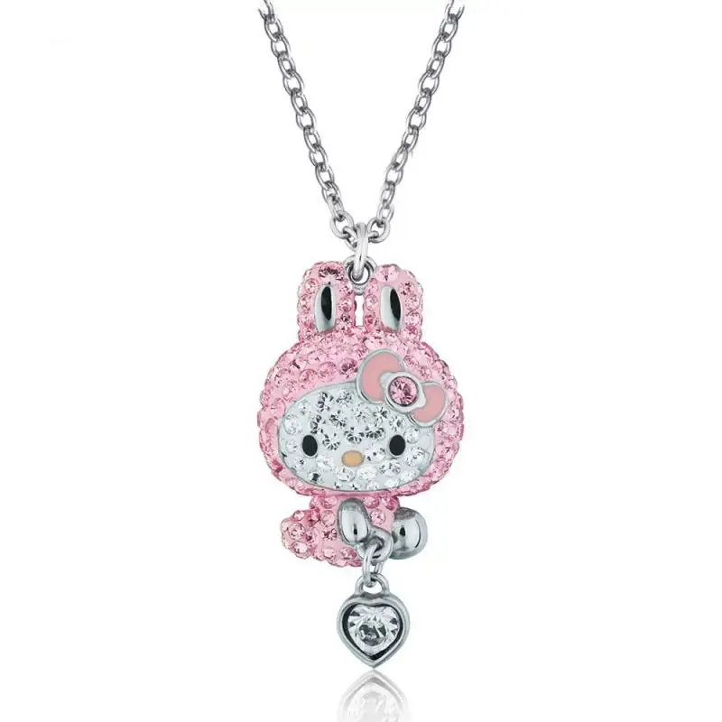 

New Kawaii Rabit Hellokitty Cos Mymelody Necklace Bunny Kitty Cat Pendant Girls Clavicle Jewelry Sweater Chain Christmas Gift