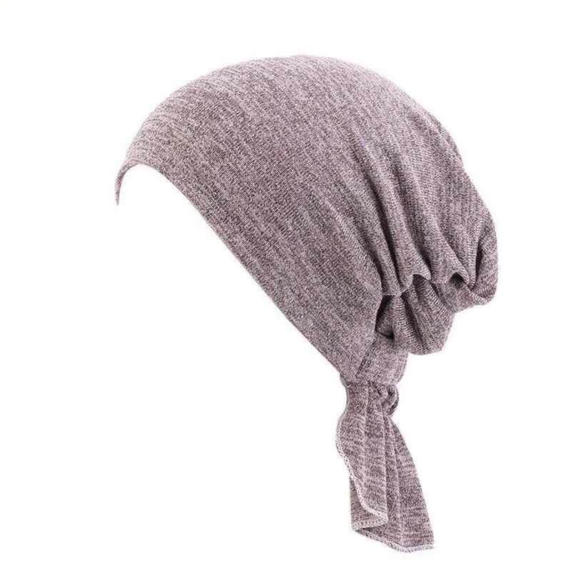 XEONGKVI 2020 New Elastic Cotton Skullies Beanies Knitted Cap Spring Summer Turban Hats For Women Bandana Chemotherapy | Аксессуары для