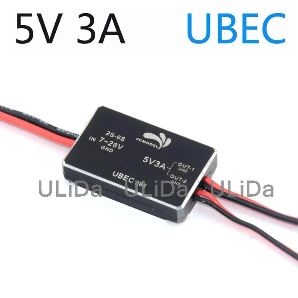 FCMODEL 5V 3A 5 V/12 V 3A UBEC Поддержка 2-6 S/3-6 S Lipo батарея полностью экранированная анти-помех стабилизатор напряжения Rc вертолет Квадрокоптер - Цвет: FCMODEL 5V 3A