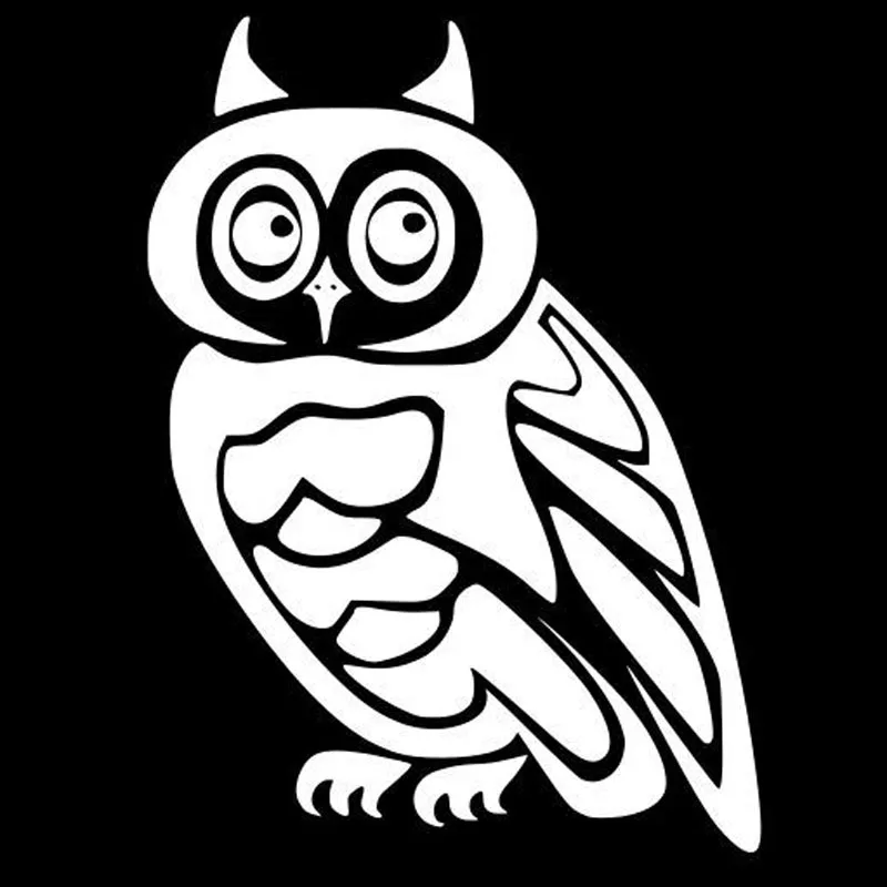 

Stupid Owl Cartoon Pattern Applique Exquisite Car Window Decoration Personality Pvc Waterproof Applique Black/white, 16cm*11cm