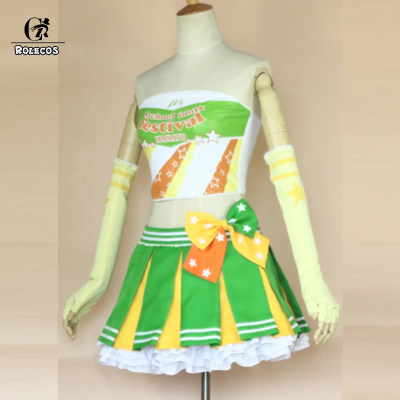 ROLECOS аниме Love Live Cheerleader Hanayo Koizumi Косплей Костюм Униформа для Хэллоуина полный