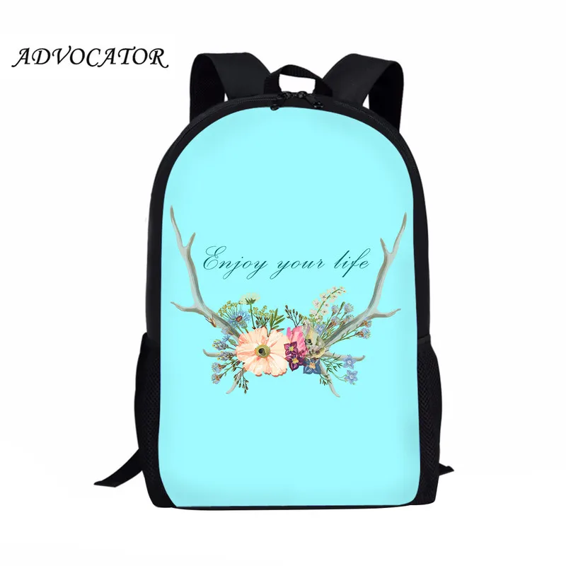 Backpack Women Cartoon Antlers Printing Backpack Cute Women Shoulder Bag Fashion School Bag for Teenage Girl Children Travel Bag