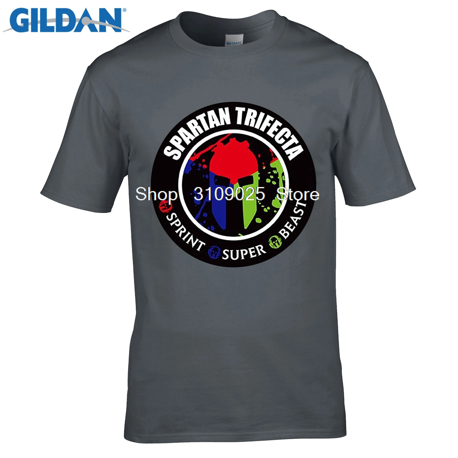 Дизайнерская футболка 100% хлопок для мужчин мат Q VO Мужская Spartan TRIFECTA