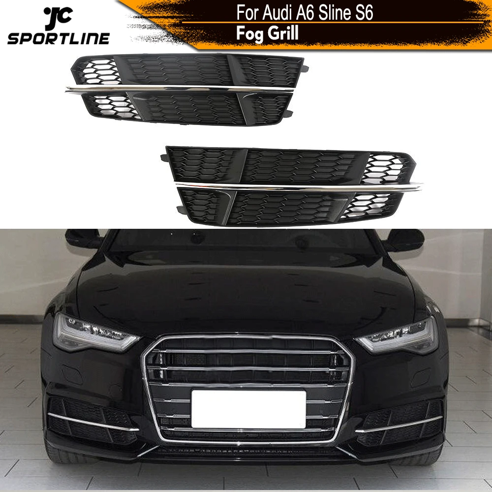 

Решетка для переднего бампера для Audi A6 Sline S6 2018, противотумансветильник фара, сетчатая решетка для противотуманной фары из АБС-пластика, сет...