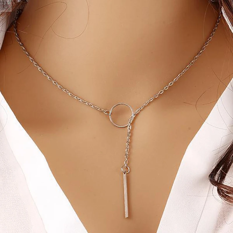 

Aesthetic Stainless Steel Necklaces For Women Korean Pendant Charm Choker Necklace For Woman Fashion Jewelry 2021