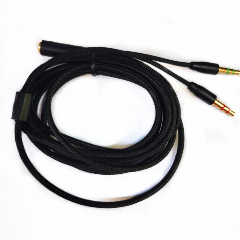 

For -Razer Earphone Audio Cable Headphone Adapter Splitter Headset Microphone For -Razer Electra/Kraken PRO 7.1 V2/Hamme