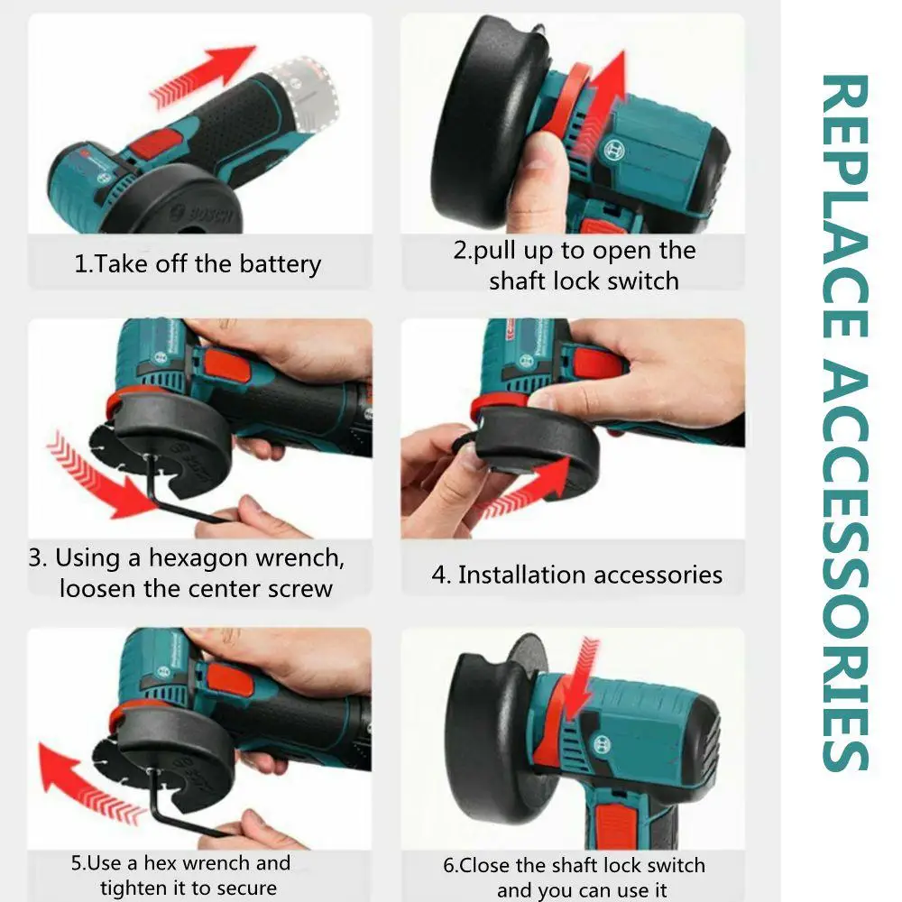 

12V 500W Brushless Angle Grinder Mini Cordless Angle Grinder Polishing Machine with Two Batteries Diamond Cutting Power Tool