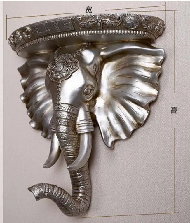 

Elephant head Wall Statues home decoration accessories Resin Handicraft suspension Figurines Garden figures Wall stickers statue