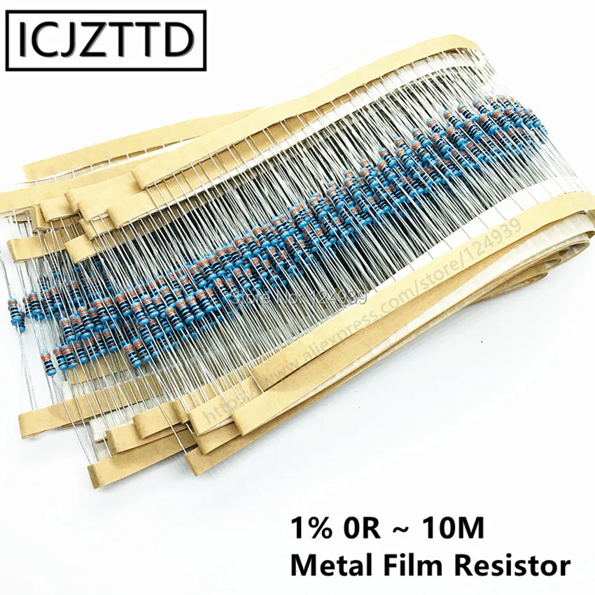 1000 шт. 0 25 Вт 1% 1/4 новая металлическая пленка 125 1/8 1/6 100R 150R 180R 200R 220R 240R 270R 300R 330R 360R 390R