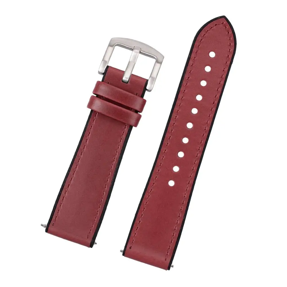 Новейший дизайн кожаный силиконовый ремешок для часов 22 мм с быстрым