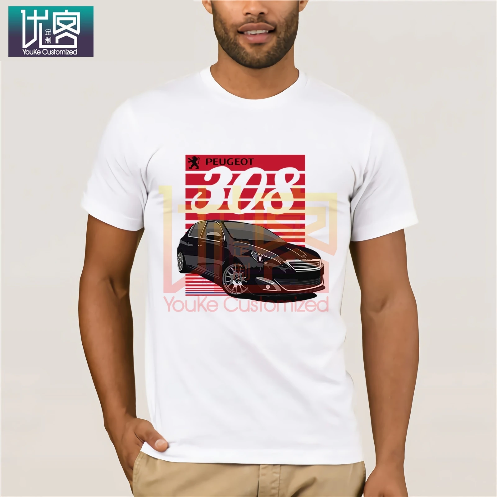 2020 New Summer Men France Classic Legend Car Peugeot 308 T-shirt Hot Sale Tee Shirt Tops Tees Cotton O Neck T-Shirt |