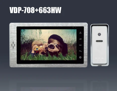 VDP-708 and 663HW XinSiLu TFT монитор lcd цветной " ЖК-видео дверной звонок Домофон домашняя Безопасность Видео система монитор металлическая панель - Цвет: VDP-708 and 663HW