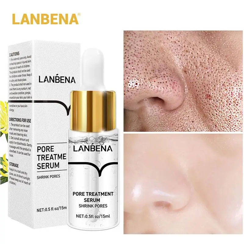 

LANBENA Pore Shrink Serum Face Pores Treatment Essence Hyaluronic Acid Moisturizing Dryness Repair Bioaqua Facial Skin Care 15ML