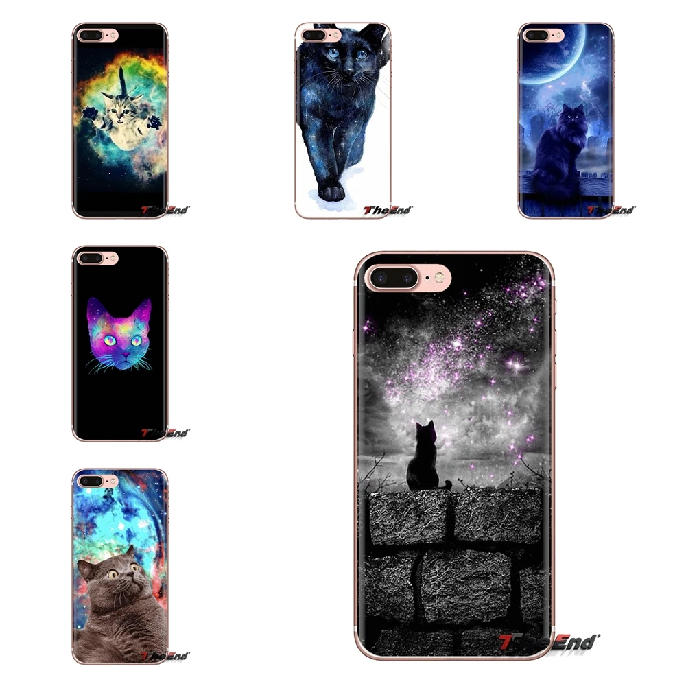 Для Samsung Galaxy S3 S4 S5 Mini S6 S7 Edge S8 S9 S10 Plus Note 3 4 5 8 9 Nebula Space Cat очки хипстерский чехол для