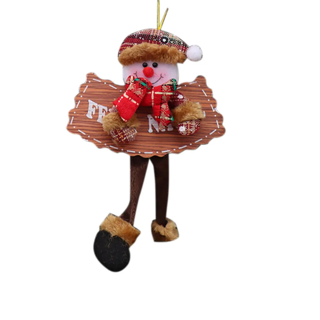 2019 рождественские деревянные подвески со знаком Снеговик Олень Медведь ткань