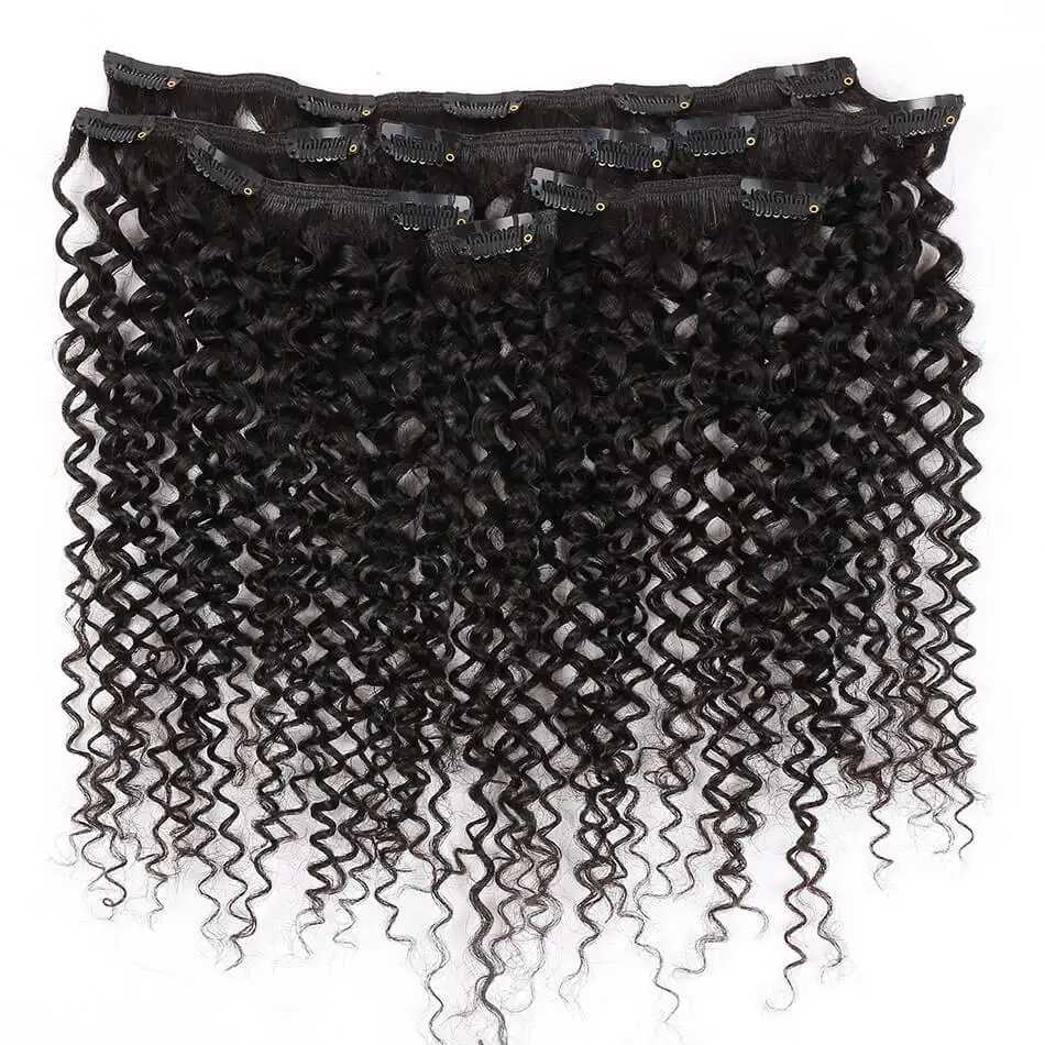 Kinky Curly Clip In Hair Extension 10-18 Inches Synthetic 16 Clips 7Pcs/Set Hairpiece Natural Color For Women | Шиньоны и парики