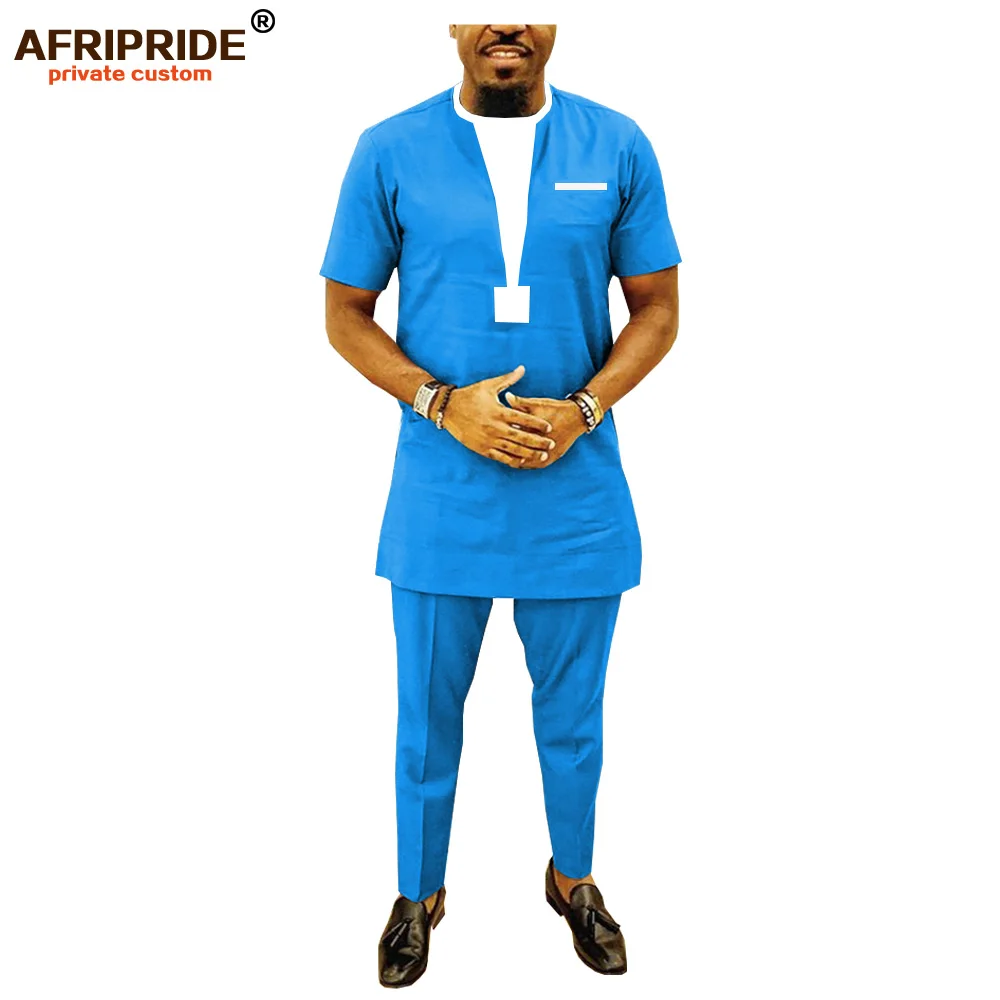 2019 африканская мужская одежда традиционный комплект Дашики рубашка и брюки из