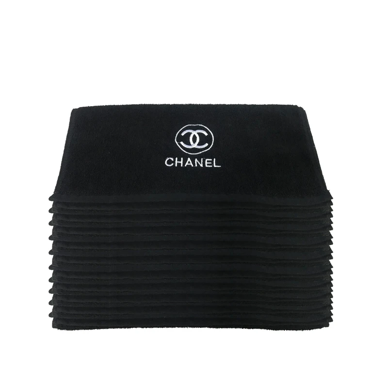 Хлопковое серое полотенце для салона волос банное с вышивкой на заказ