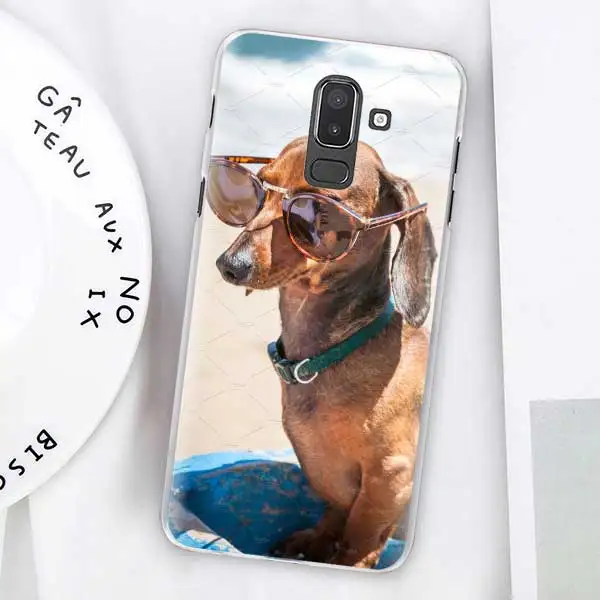 Dachshund Doxie Цветок Собака Щенок Чехлы для samsung Galaxy J4 Plus J6 Plus J8 J3 J5 J7 J5 Prime жесткий чехол - Цвет: 14