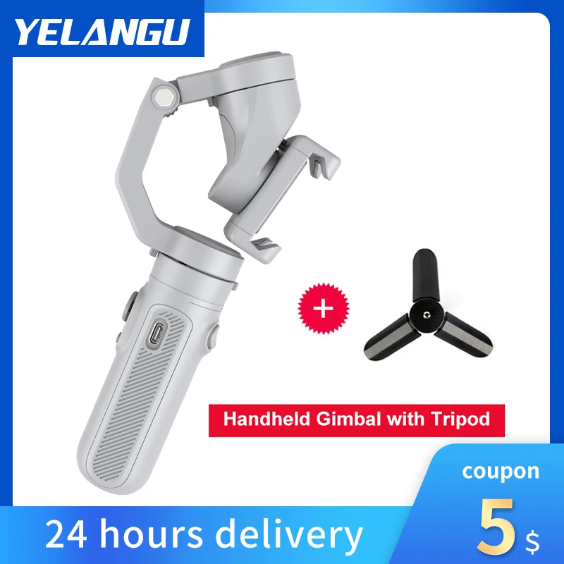 

YELANGU 3-Axis Handheld Gimbal Video Record Selfie Stick Phone Gimbal Stabilizer for iPhone Smartphone Tripod Gimbal Stabilizer