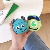 disney 3d mike wazowski earphone case cover for airpods 12 headphones cover bluetooth earphone wireless charging box bags