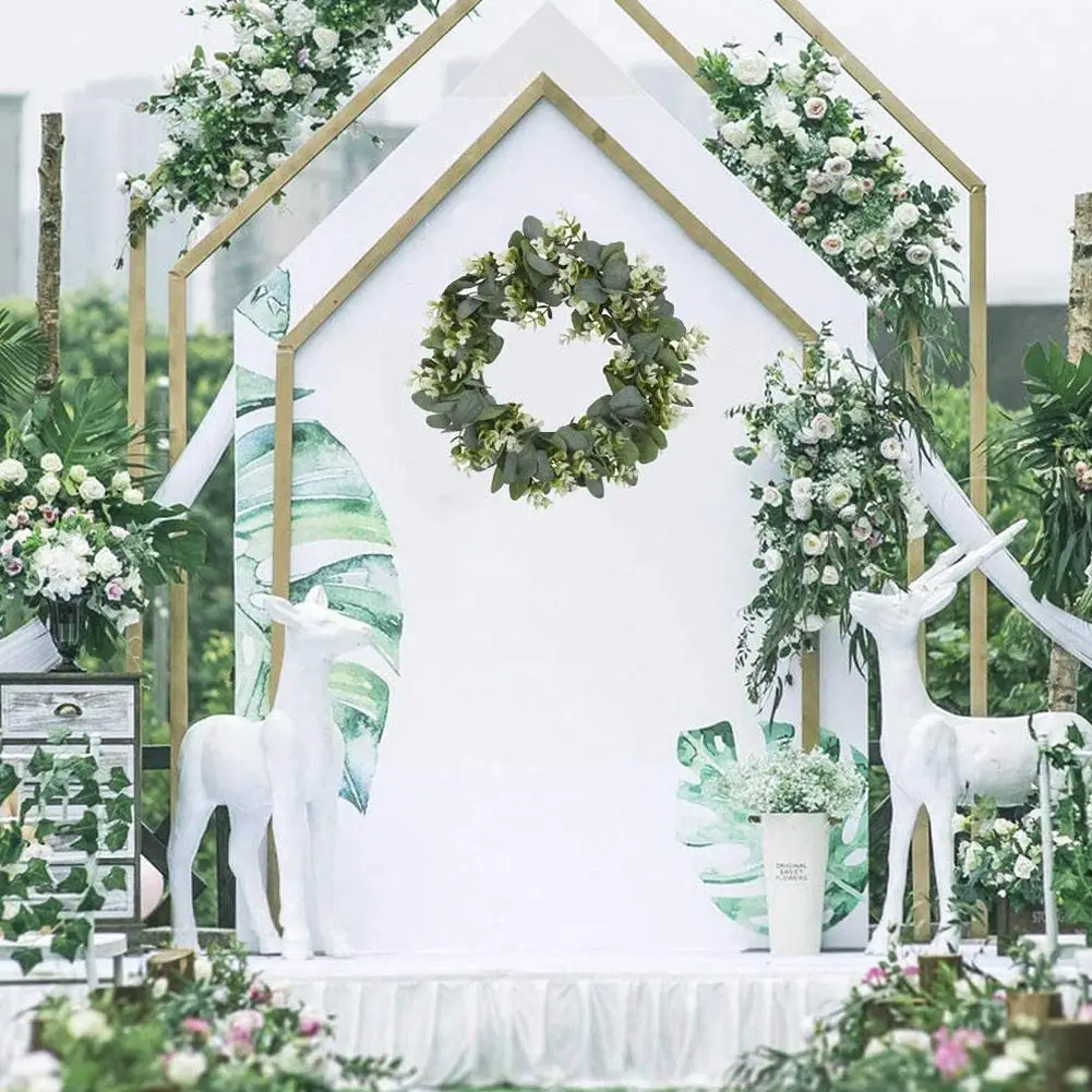 

Artificial Plants Eucalyptus Wreath Background Wall Party Decorative Gifts Diy Supplies Window Decor Christmas Wedding Home N0b4