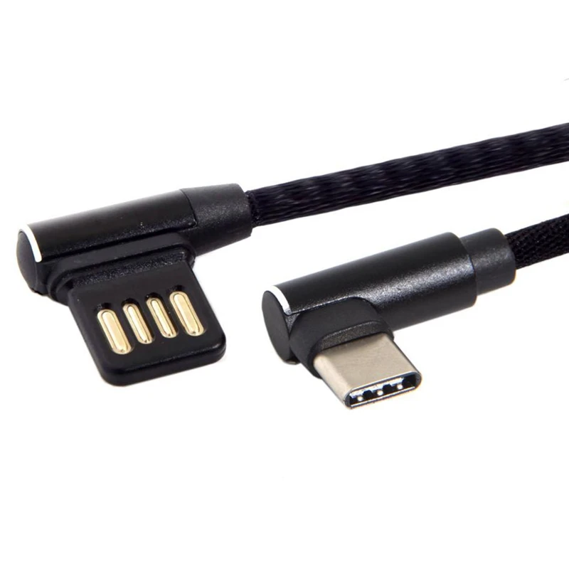AMS-Usb-C 3 1 Type-C с левым углом 90 градусов Usb 2 0 кабель для передачи данных рукавом