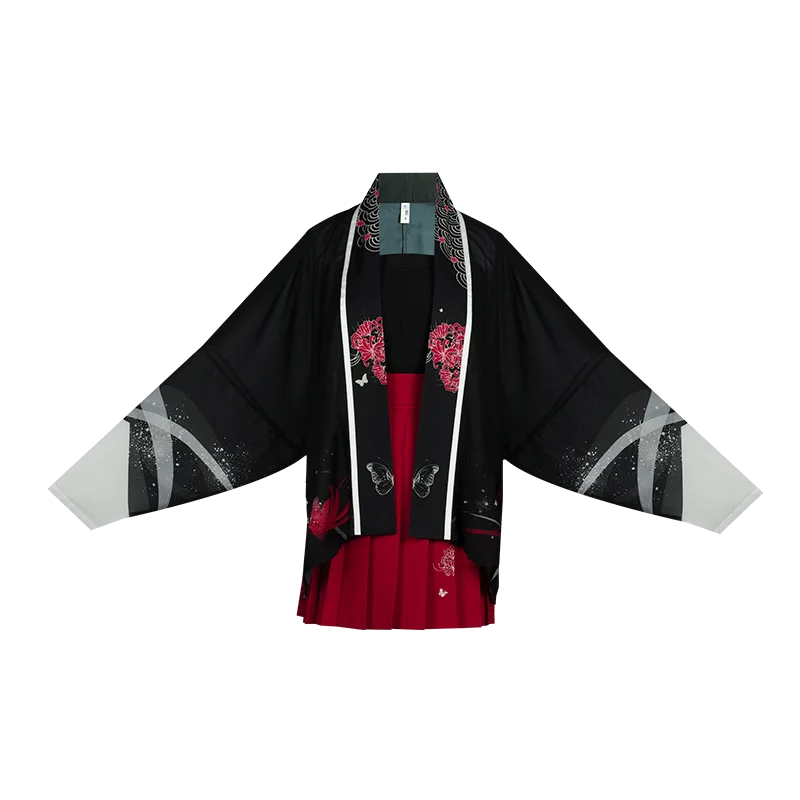 Короткая плиссированная короткая юбка династии песни с рукавами летательных