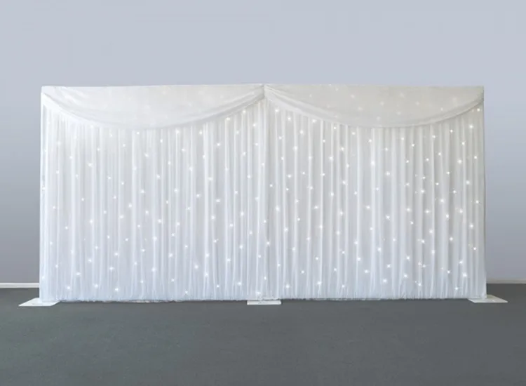 

6m/20ft (w) X 3m/10ft (h) Starlit Wedding Backdrops Stage Curtain Wedding Props Background Veil Including Curtain And Lighting