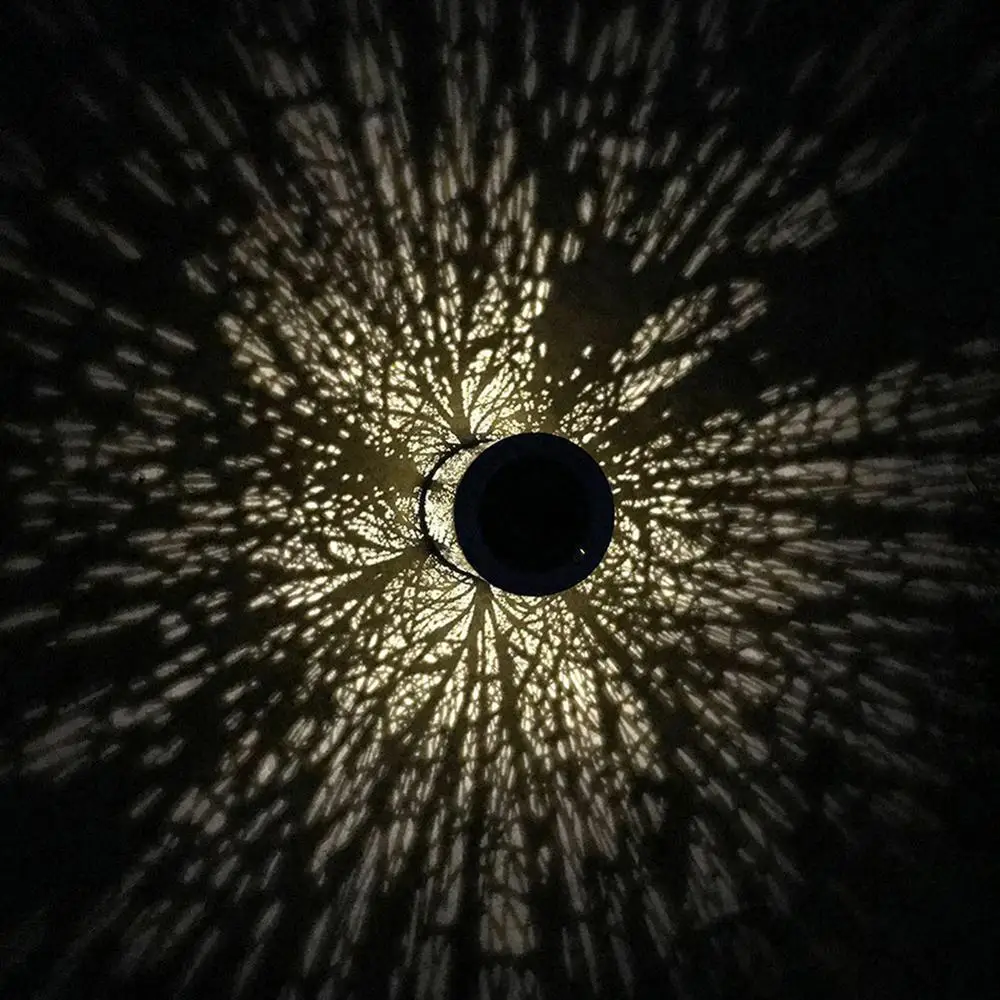 Лампа для проекции ствола дерева на солнечной батарее уличный Железный фонарь