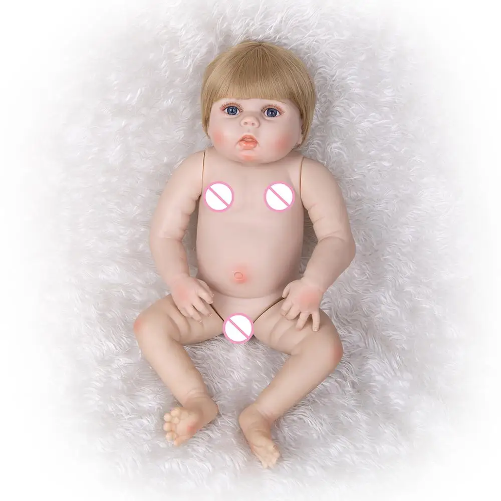 KEIUMI 23 золотых волос Reborn Menina Boneca силиконовые всего тела купаться Реалистичная
