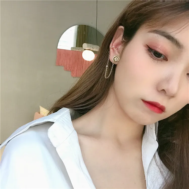 Модные геометрические круглые характерные серьги металлическая цепочка