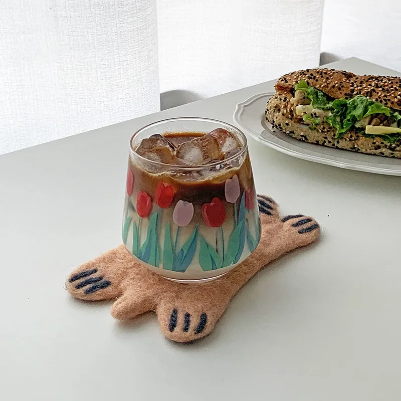 Стеклянная чашка для сока и кофе в форме тюльпана бокал вина питьевая вода