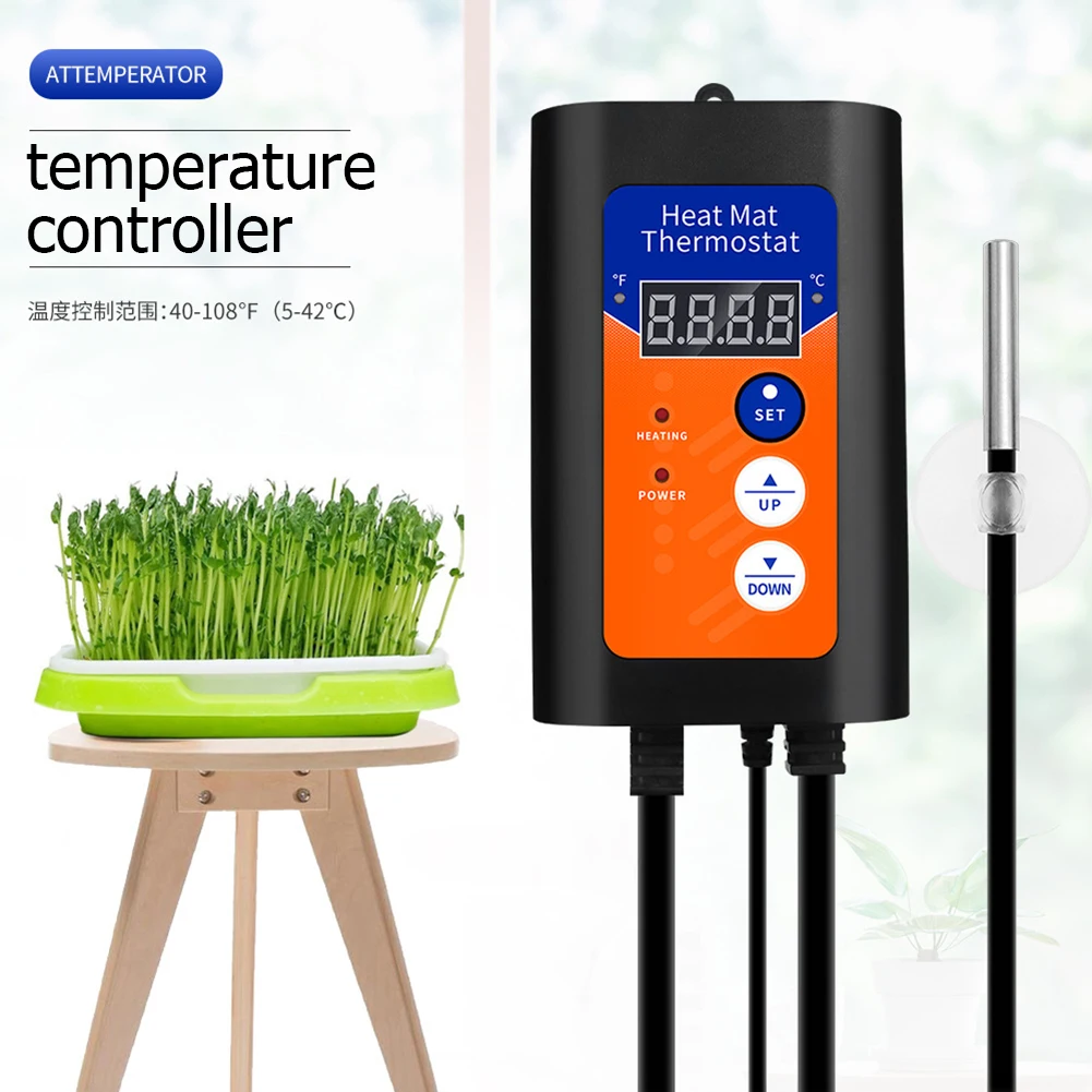

Temperature Controller for Reptiles Amphibians Germination Reptiles 1000W Heat Mat Thermostat 8.3A Brewing Pet Supplies