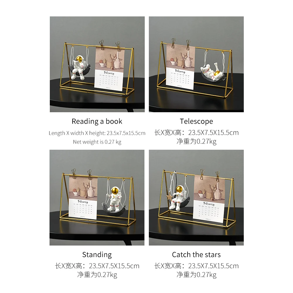 

Nordic Style Home Decoration Accessories Creative Resin Sculpture Crafts Astronaut Model Office Desk Photo Calendar Clip Gifts