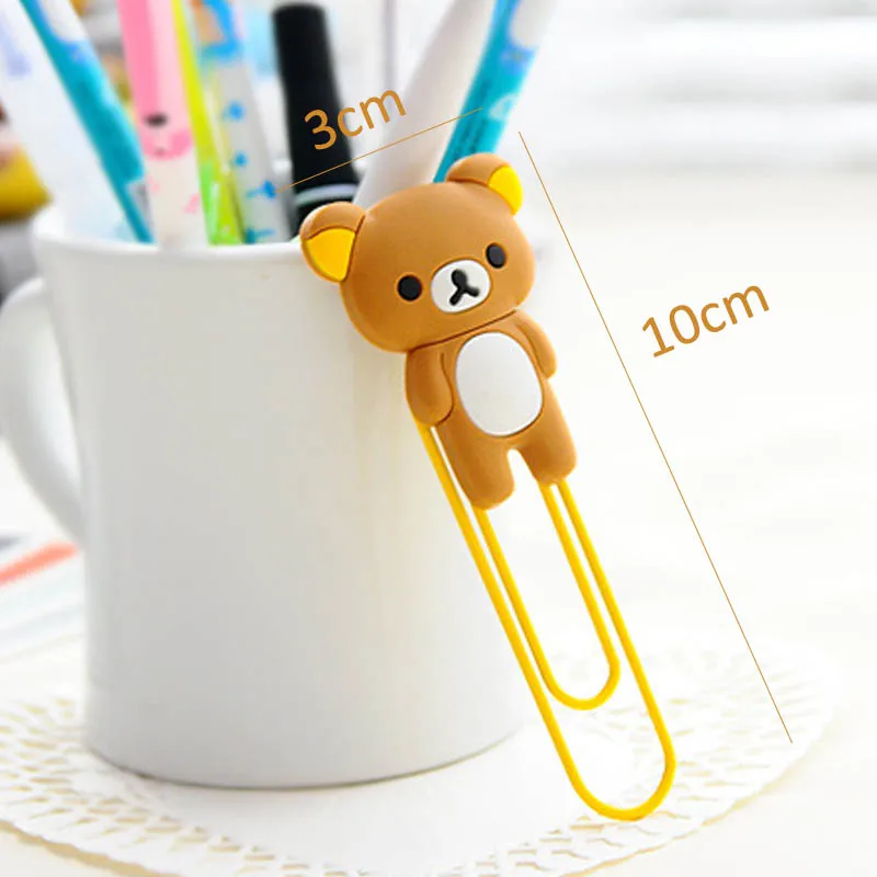 Study Binder Clips Paper Kawaii Stationery School Office Supplies Bookmark Cartoon 2Pcs Multifunction Rubber Paperclips | Дом и сад